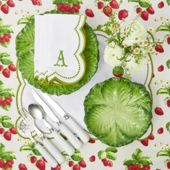 Discount Mrs. Alice Elsa White & Green Napkins (Set Of 4)
