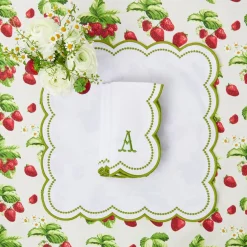 Discount Mrs. Alice Elsa White & Green Napkins (Set Of 4)
