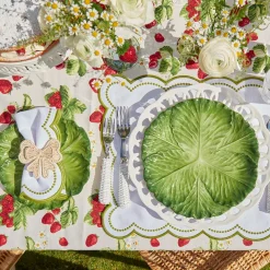 Best Mrs. Alice Elsa White & Green Napkins (Set Of 4)