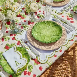 Best Mrs. Alice Elsa White & Green Napkins (Set Of 4)