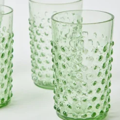 Hot Mrs. Alice Emerald Hobnail Glasses & Jug Set