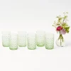 Clearance Mrs. Alice Emerald Hobnail Glasses (Set Of 6)