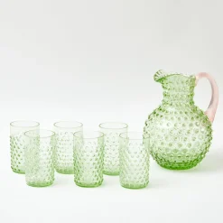 Discount Mrs. Alice Emerald Hobnail Jug & Rose Handle