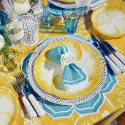 Best Mrs. Alice Fleur Turquoise Napkins (Set Of 4)