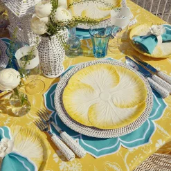 New Mrs. Alice Fleur Turquoise Placemats (Set Of 4)
