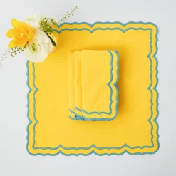 Hot Mrs. Alice Fleur Yellow Napkins (Set Of 4)