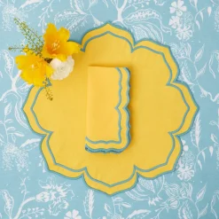 Outlet Mrs. Alice Fleur Yellow Placemats & Napkins (Set Of 4)
