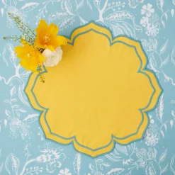 Best Mrs. Alice Fleur Yellow Placemats (Set Of 4)
