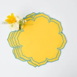 Best Mrs. Alice Fleur Yellow Placemats (Set Of 4)
