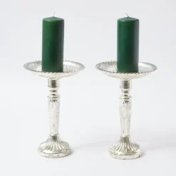 Best Mrs. Alice Forest Green Pillar Candles (Pair)
