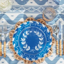 Clearance Mrs. Alice French Blue Garland Dinner Plates (Set Of 4)