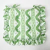Sale Mrs. Alice Frilled Green Ikat Seat Pad Cushion