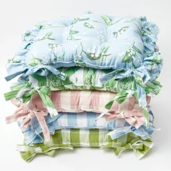 Best Mrs. Alice Frilled Lily Of The Valley Seat Pad Cushion (Set Of 4)