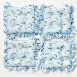 Best Mrs. Alice Frilled Lily Of The Valley Seat Pad Cushion (Set Of 4)