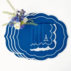 New Mrs. Alice Gabrielle Blue Placemats & Napkins (Set Of 4)