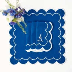New Mrs. Alice Gabrielle Blue Placemats & Napkins (Set Of 4)