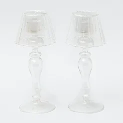 Best Mrs. Alice Glass Lantern Tea Light Holder (Pair) - 24Cm