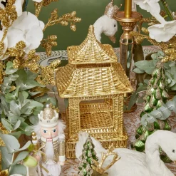 Mrs. Alice Gold Rattan Pagoda Lantern