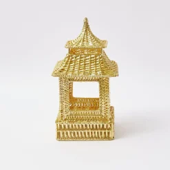 Sale Mrs. Alice Gold Rattan Pagoda Lantern