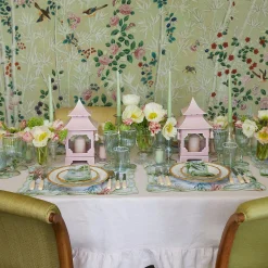 Sale Mrs. Alice Green & White Rim Water Glasses (Set Of 4)