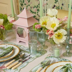Sale Mrs. Alice Green & White Rim Water Glasses (Set Of 4)