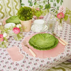 Sale Mrs. Alice Green & White Rim Water Glasses (Set Of 4)