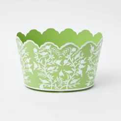 Online Mrs. Alice Green Floral Tole Scalloped Planter