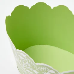 Online Mrs. Alice Green Floral Tole Scalloped Planter