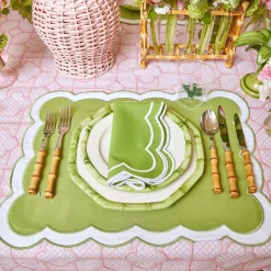 Outlet Mrs. Alice Green Geometric Bamboo Starter Plate (Set Of 4)