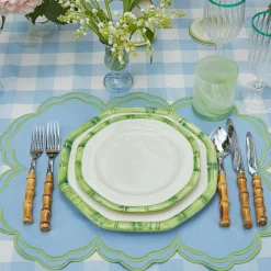 Outlet Mrs. Alice Green Geometric Bamboo Starter Plate (Set Of 4)