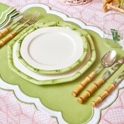 Outlet Mrs. Alice Green Geometric Bamboo Starter Plate (Set Of 4)