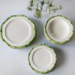 Best Mrs. Alice Green Geometric Bamboo Starter Plate