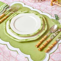 Outlet Mrs. Alice Green Geometric Bamboo Starter Plate