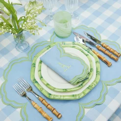 Best Mrs. Alice Green Geometric Bamboo Starter Plate (Set Of 4)