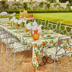 Mrs. Alice Green Gingham Ruffle Seat Pad Cushion