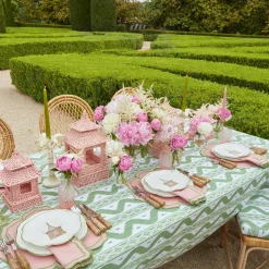 Sale Mrs. Alice Green Ikat & Pink Fleur Linen Set