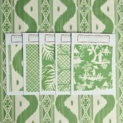 New Mrs. Alice Green Ikat Stripe Fabric