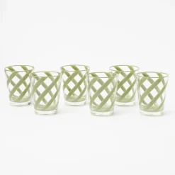 Hot Mrs. Alice Green Swirl Outdoor Glasses (Set Of 6)