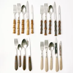 Outlet Mrs. Alice Grey Horn Cutlery Set (5 Piece)