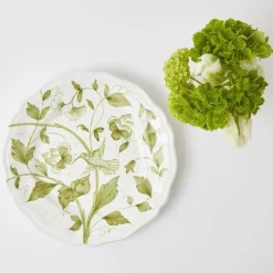 Clearance Mrs. Alice Hand Painted Hummingbird Dinner Plate