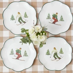 Online Mrs. Alice Heidi & Hans Skier Dinner Plate (Set Of 4)
