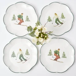 Sale Mrs. Alice Heidi & Hans Skier Dinner Plate (Set Of 4)