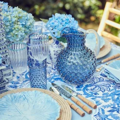 Best Mrs. Alice Hobnail Navy Glasses & Jug Set