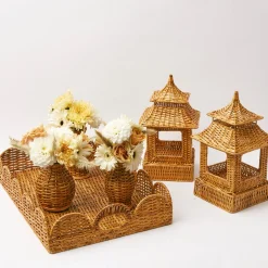 New Mrs. Alice Honey Rattan Pagoda Lantern