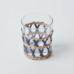Mrs. Alice Ink Raffia Water Glasses (Set Of 4)
