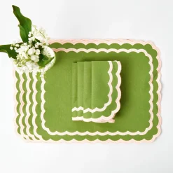 Online Mrs. Alice Isla Green & Pink Placemats & Napkins (Set Of 4)