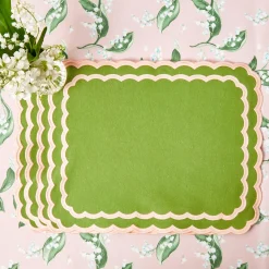 Clearance Mrs. Alice Isla Green & Pink Placemats (Set Of 4)