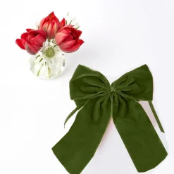 Online Mrs. Alice Large Forest Green Velvet Bow