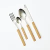 Best Mrs. Alice Light Brown Rattan Effect Cutlery (4Pcs)