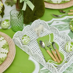 Clearance Mrs. Alice Light Brown Rattan Effect Childrens Cutlery (3 Piece)